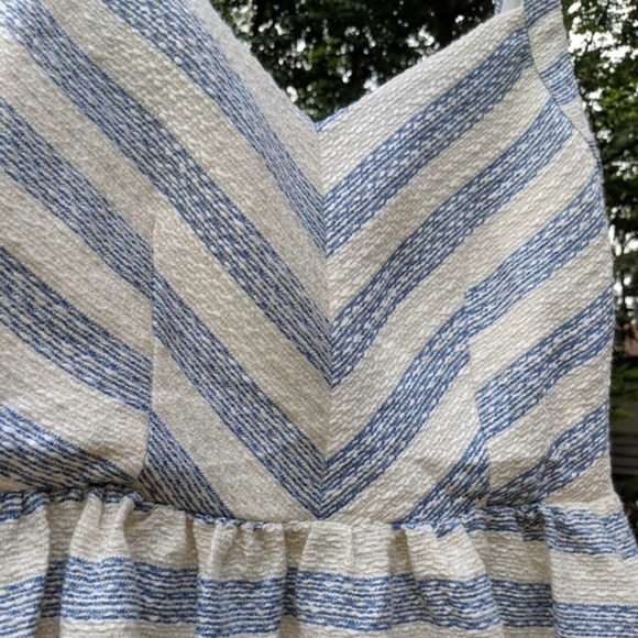 NWOT Line & Dot Blue and white striped dress Sz S - Picture 2 of 8